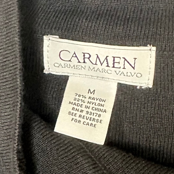 Carmen Marc Valvo Black Sleeveless Top Size Medium - Picture 6 of 7